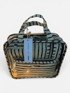 NWT Sophia Joy x Conair 3-Piece Clear & Striped Travel Organizer Set